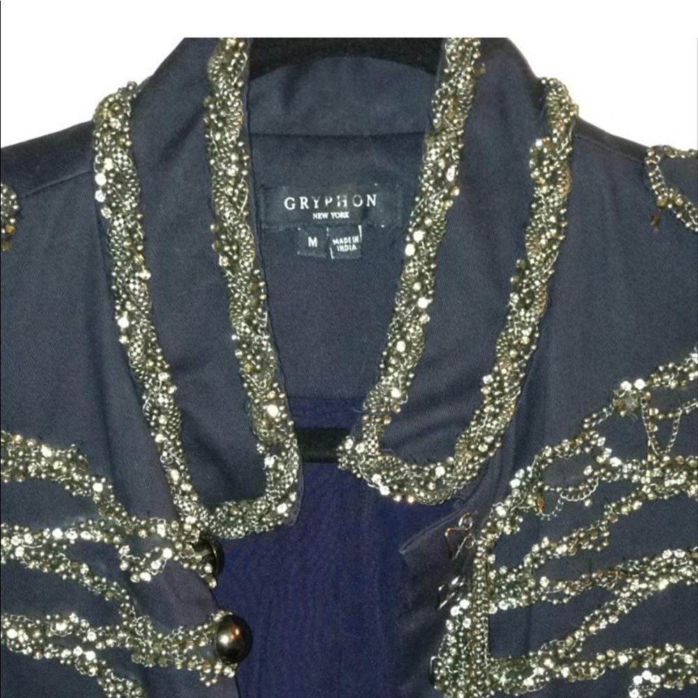 Gryphon Navy Embellished Military Jacket - Picture 4 of 6